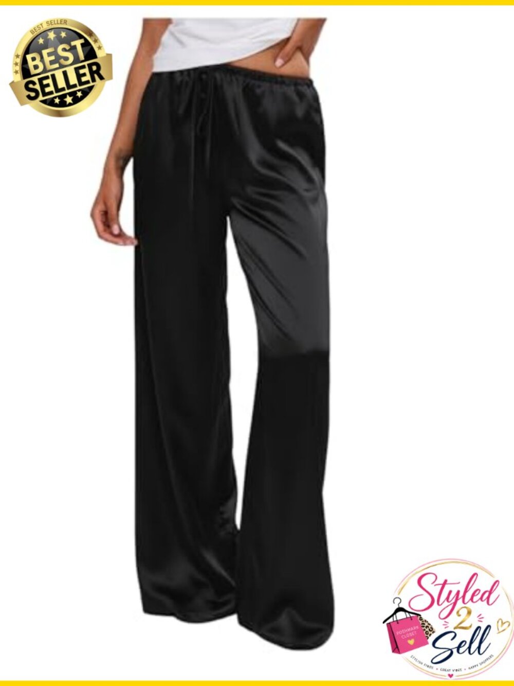 Silk Satin Flowy Wide Leg Pants